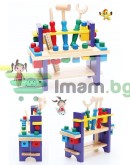 Дървена играчка, Работилница маса с инструменти